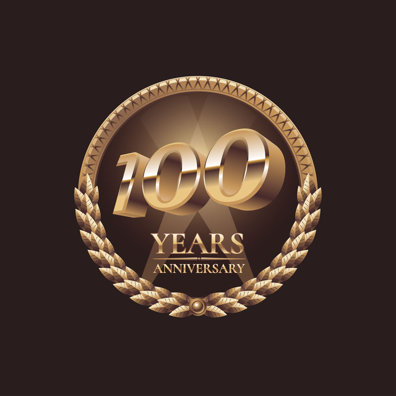100周年纪念矢量图标第100届庆典设计