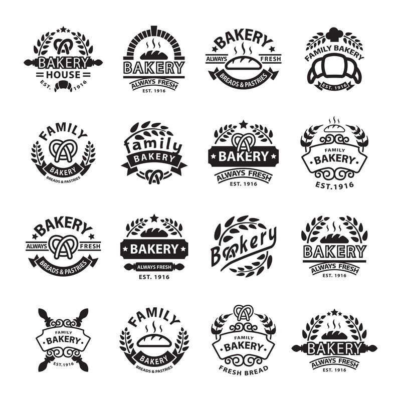 烘焙徽章和标志图标