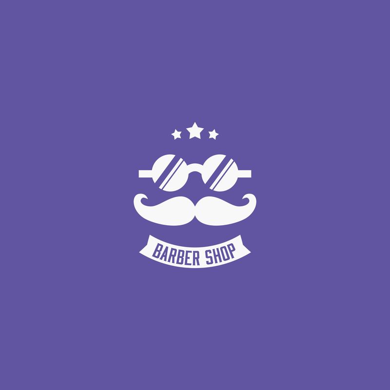 理发店标志、标签、徽章和设计元素的矢量图-平面造型设计