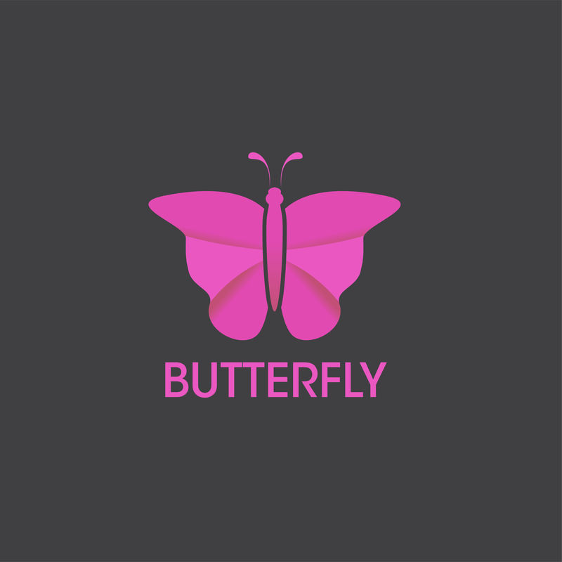 矢量符号蝴蝶-水疗、瑜伽和放松概念