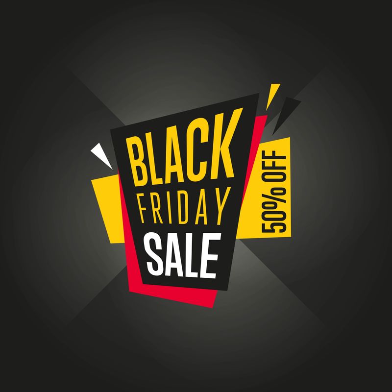 黑色星期五销售贴纸矢量隔离