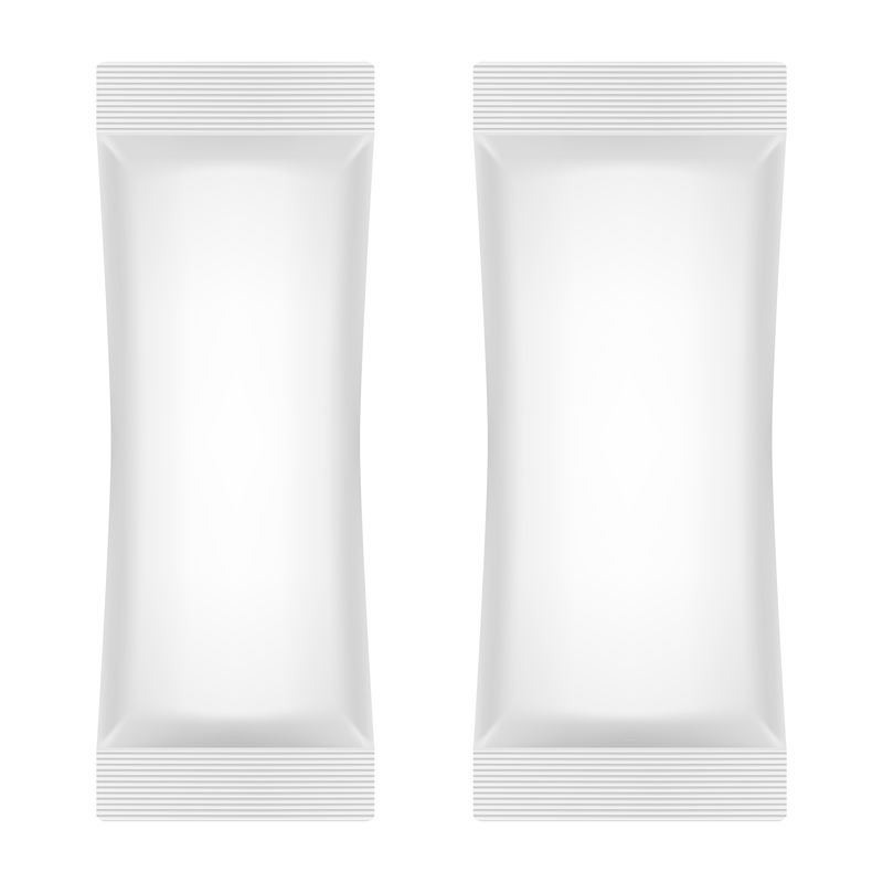 糖、咖啡、盐、胡椒或甜的空白白箔袋