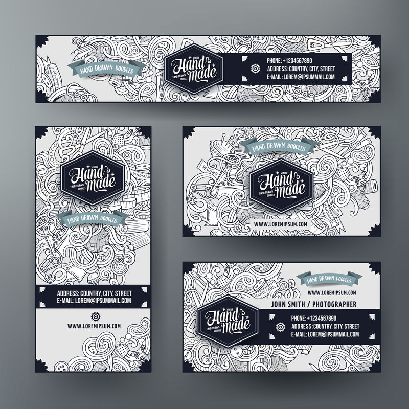 手工涂鸦主题的企业标识集