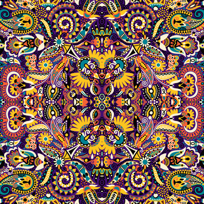 无缝背景，乌克兰传统花卉图案