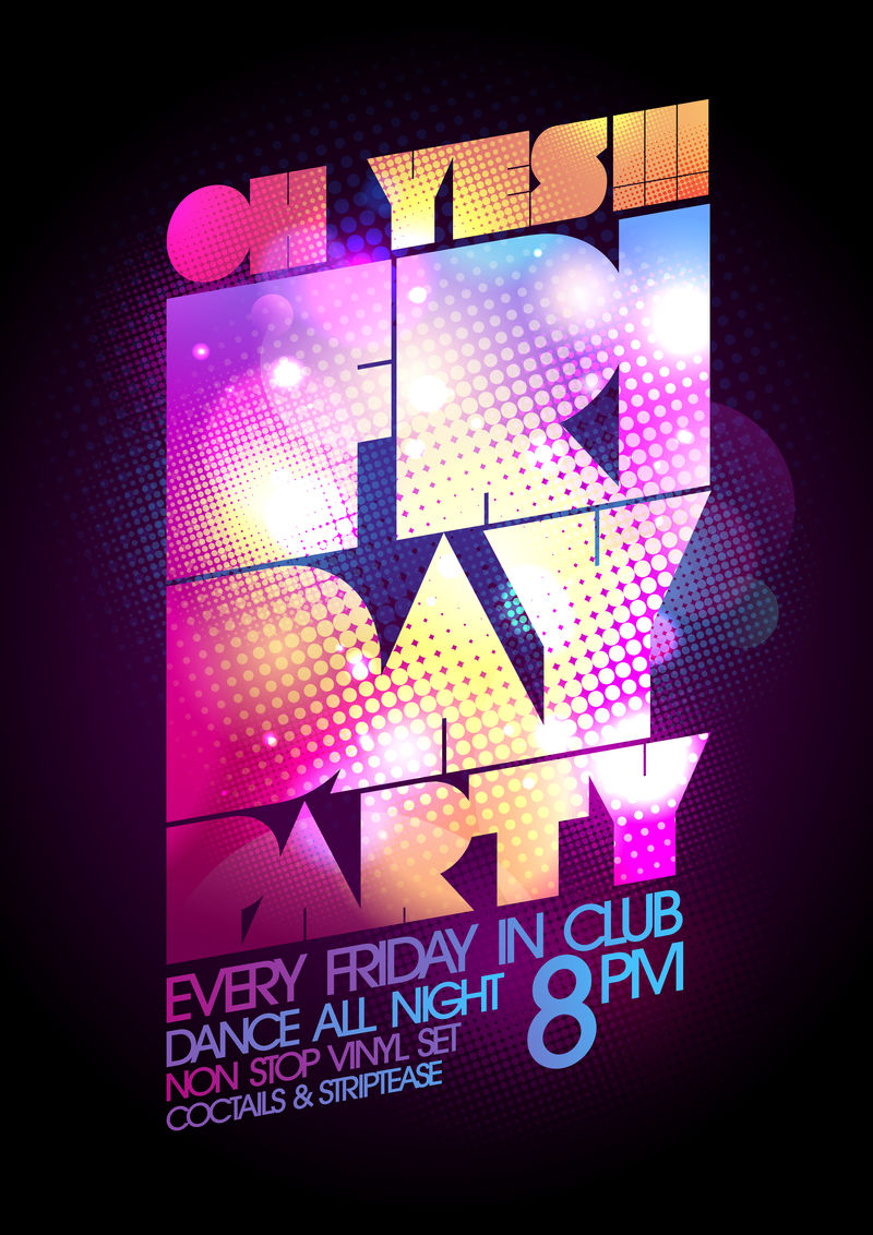 周五派对海报设计。