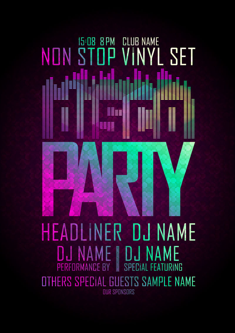 迪斯科派对不间断设计。