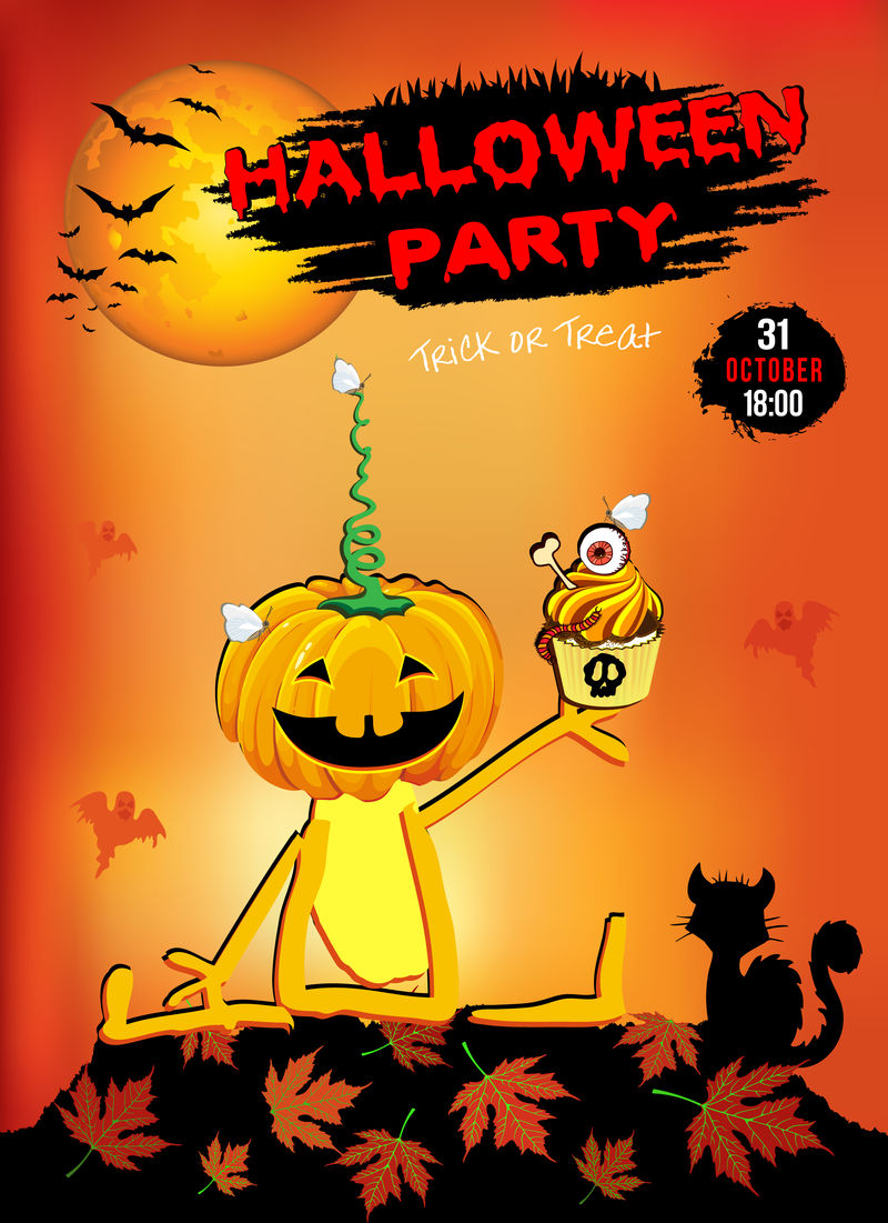 矢量万圣节销售模板