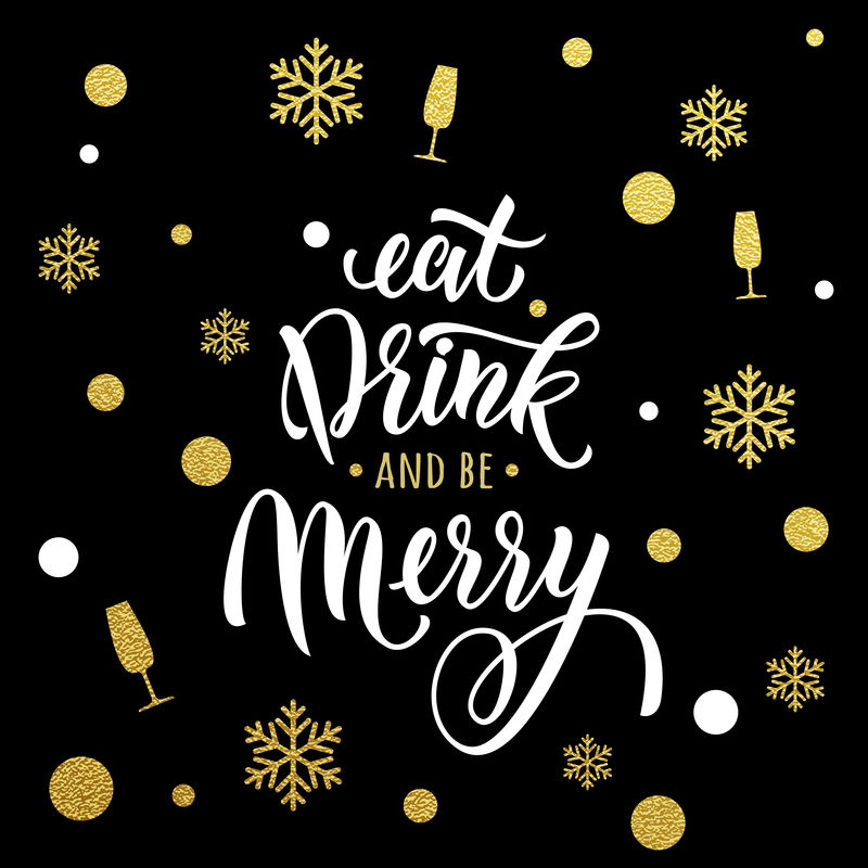 圣诞,新年聚会请柬金光闪闪