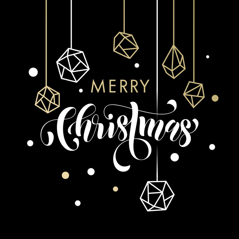 圣诞快乐金光装饰卡，海报