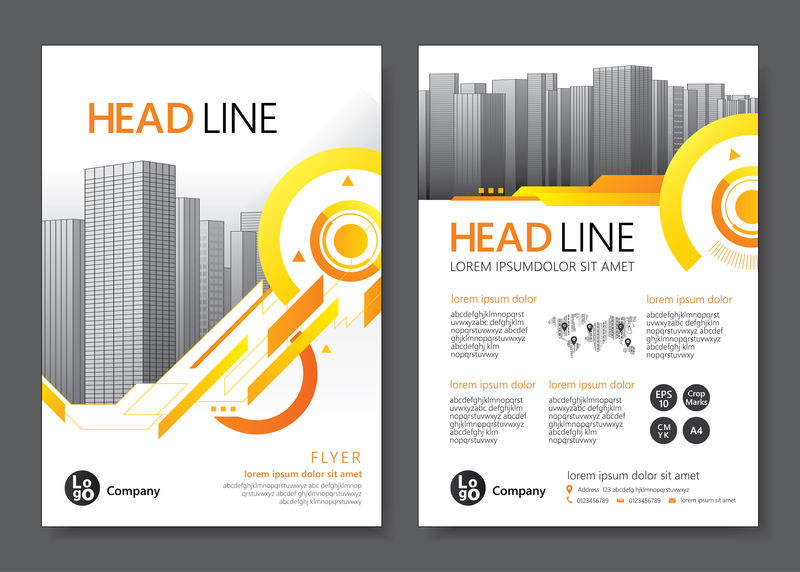 小册子模板设计-矢量插图