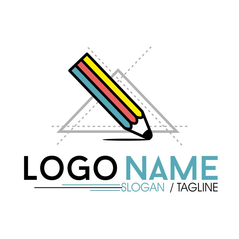 矢量创意铅笔logo