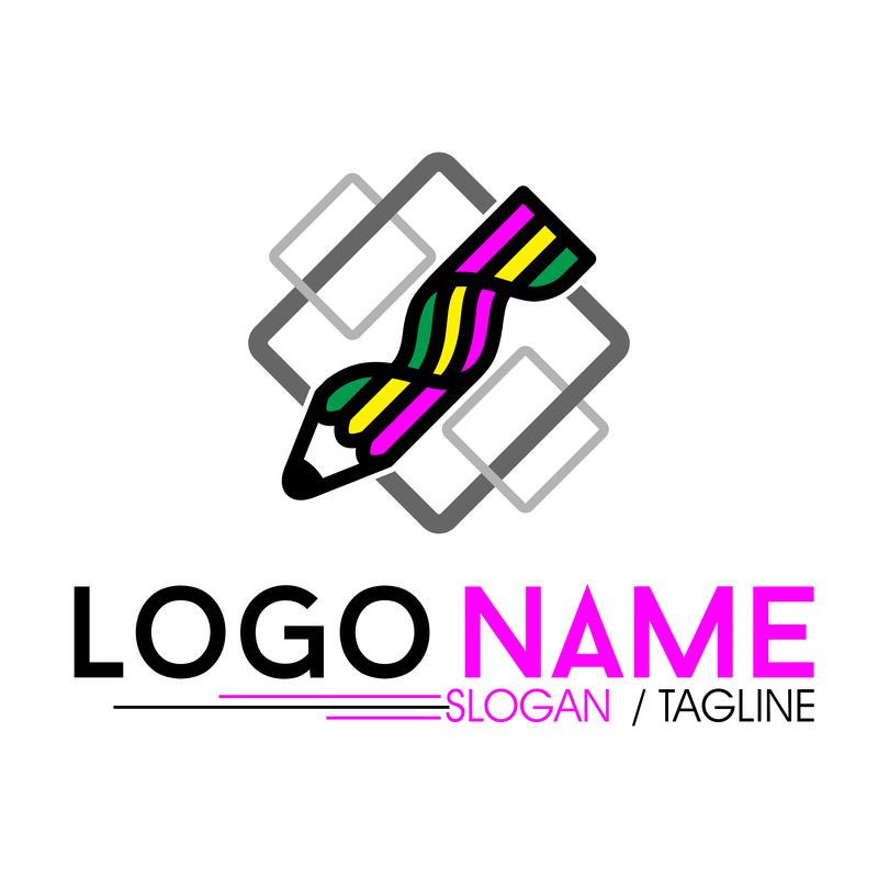 矢量创意铅笔logo