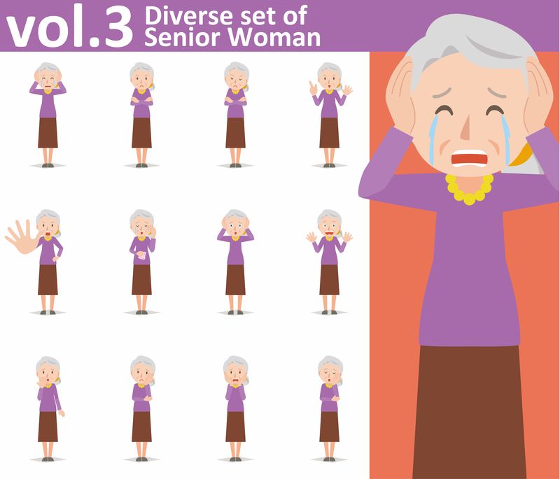 不同背景的老年妇女-EPS10矢量格式第三册