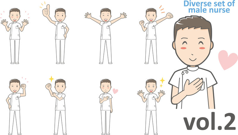不同类型的男性护士,EPS10矢量格式第2卷
