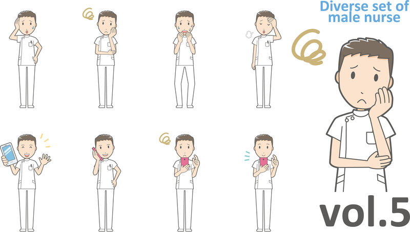 不同类型的男性护士,EPS10矢量格式第5卷