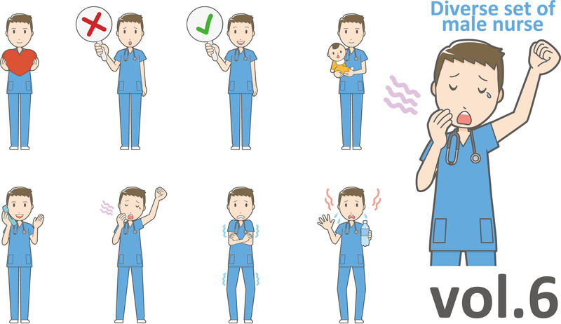 不同类型的男性护士,EPS10矢量格式第6卷