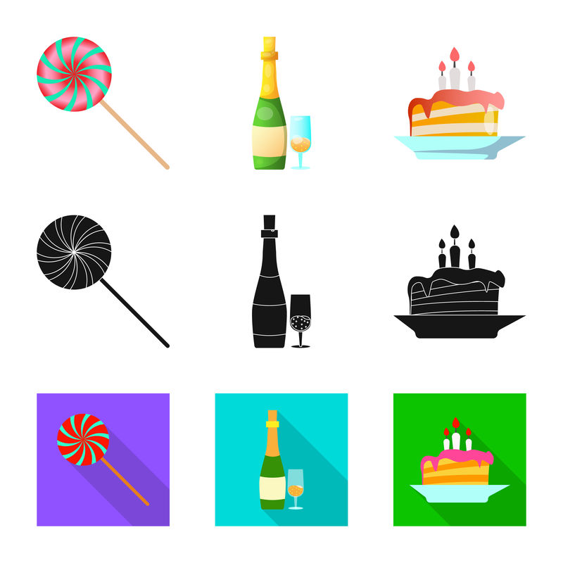 派对和生日标志的矢量设计-聚会和庆典库存矢量图的收集
