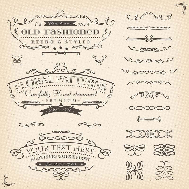 手绘花卉图案和框架