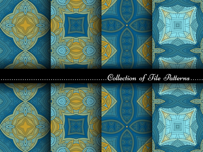 无缝古董图案矢量采集