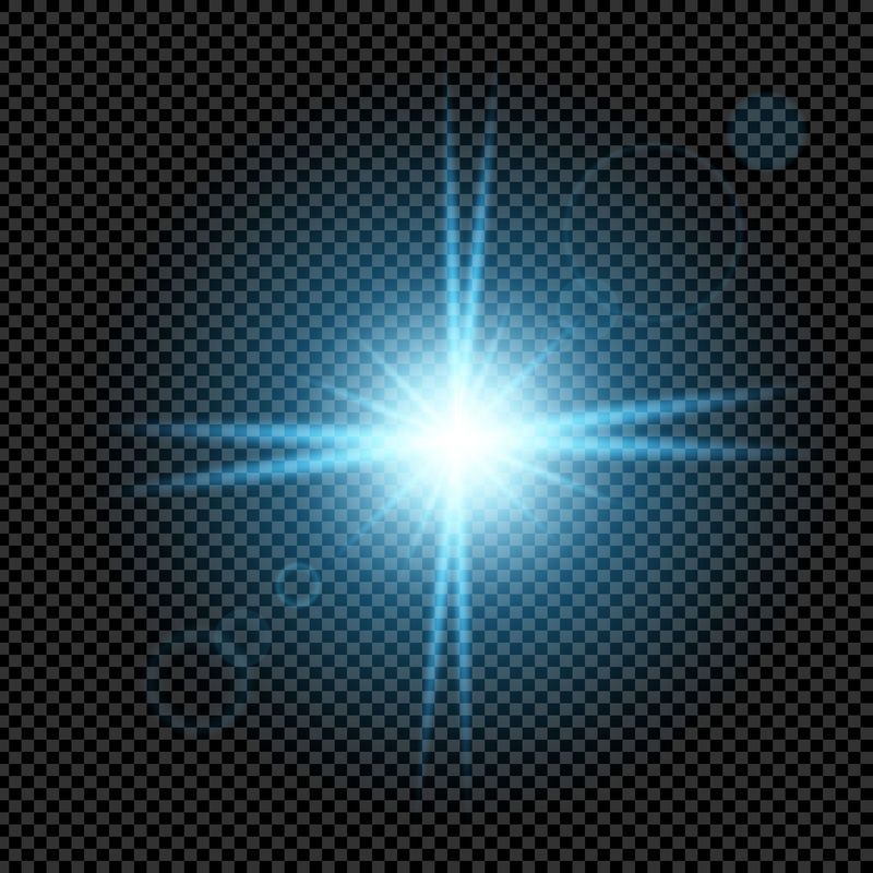 辉光效应星的创意概念矢量集在黑色背景下迸发出火花。为说明模板艺术设计，旗帜圣诞庆祝，魔术闪光能量射线