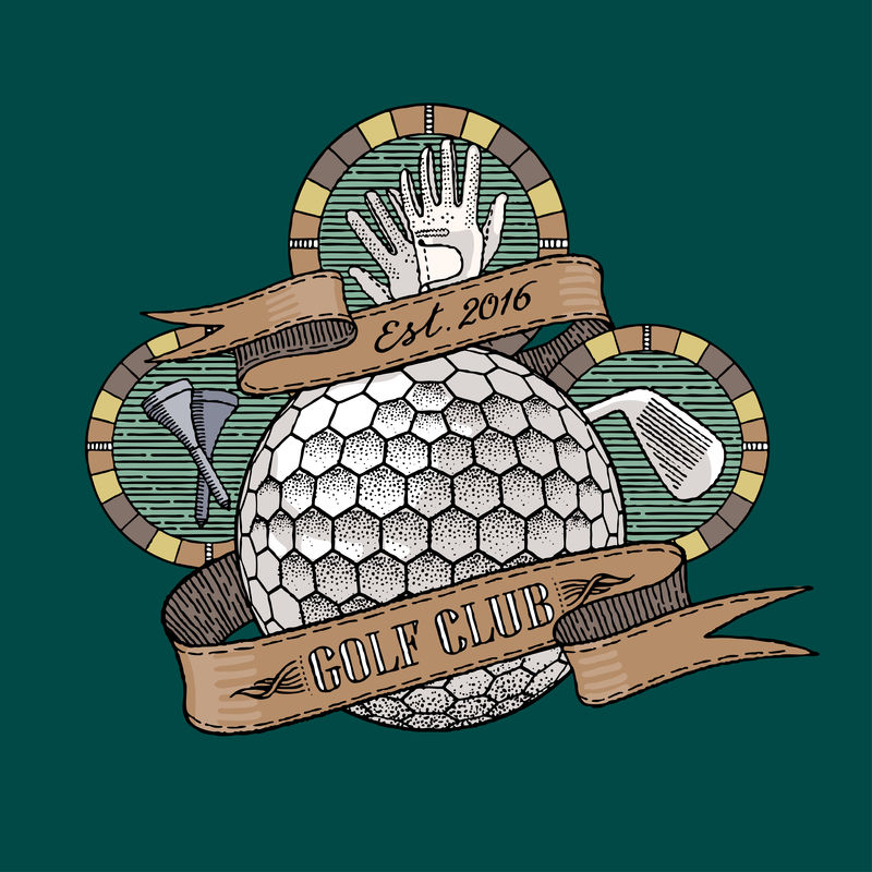 高尔夫俱乐部，高尔夫球场矢量标志