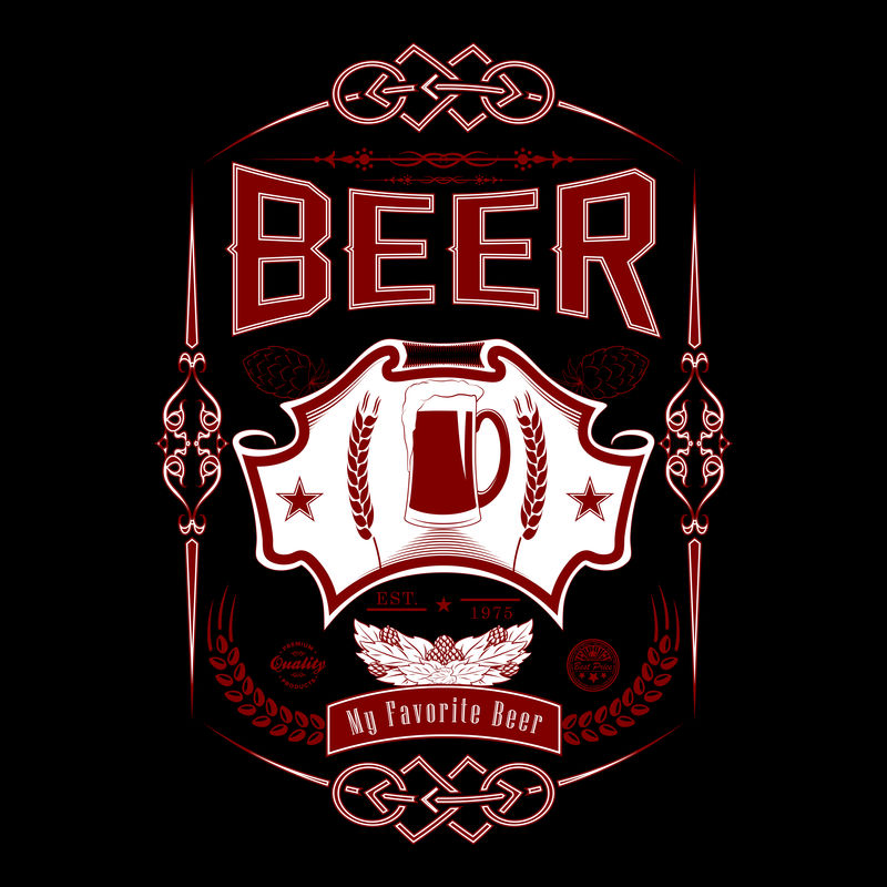 矢量酒精饮料标签