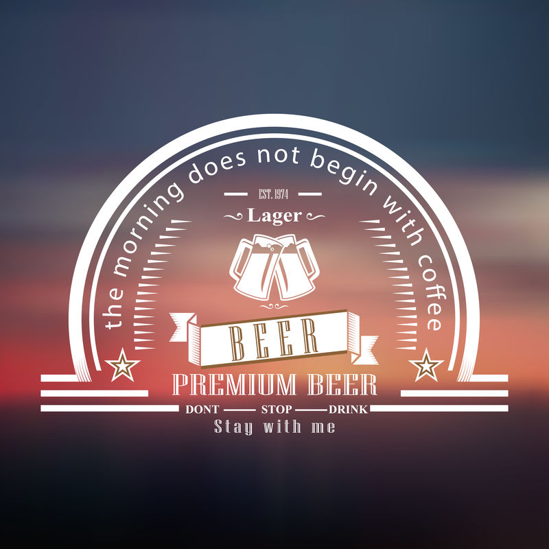 矢量酒精饮料标签