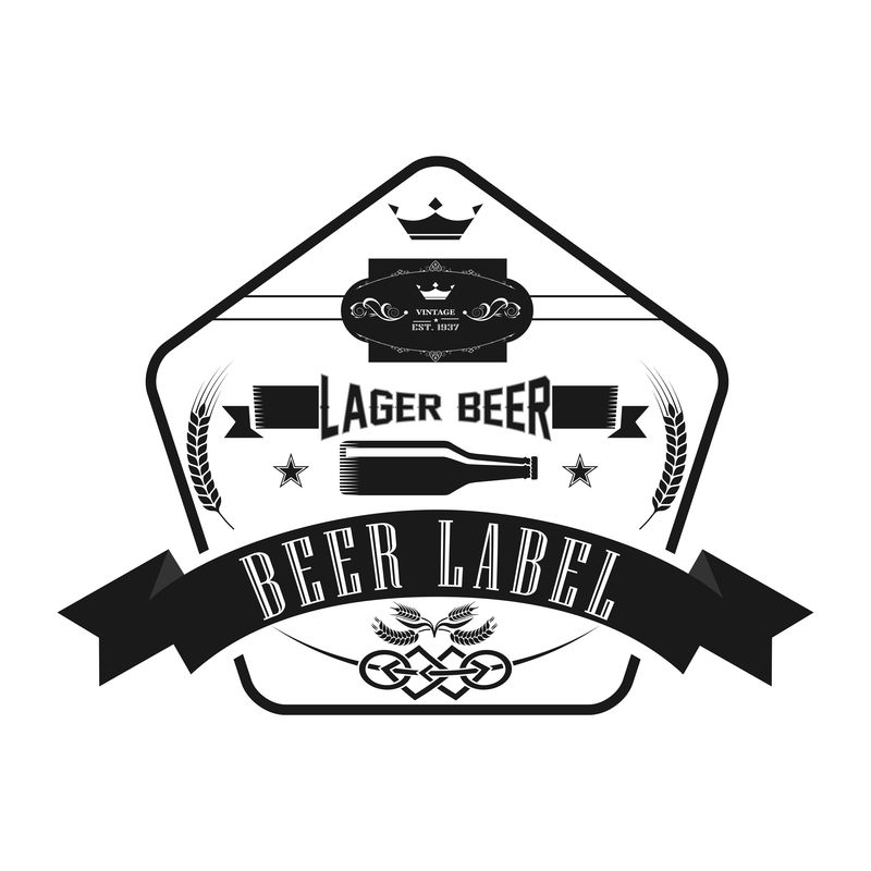 矢量酒精饮料标签