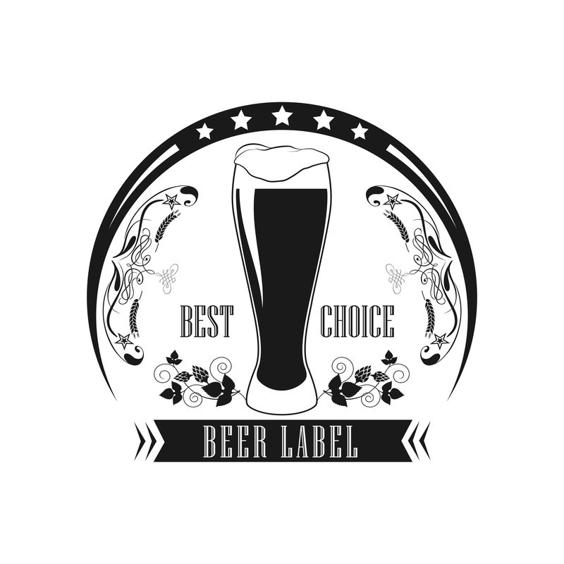 啤酒花和谷物酿造概念杯