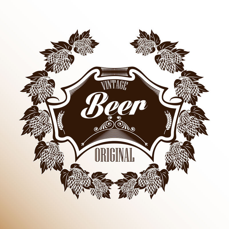 矢量酒精饮料标签