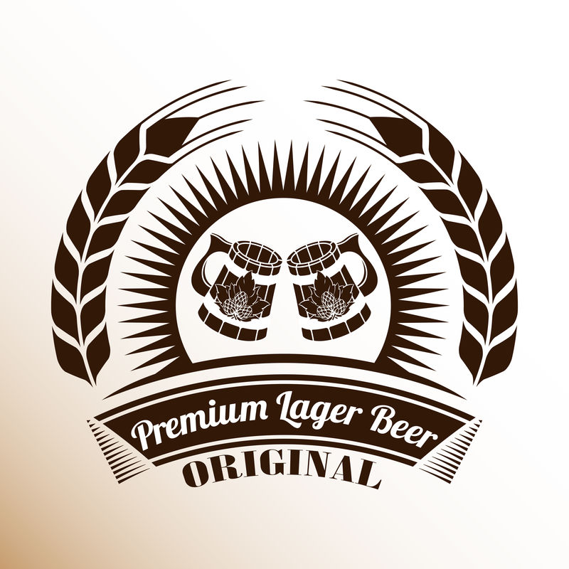 啤酒节图标符号-矢量设计-可移除纹理效果