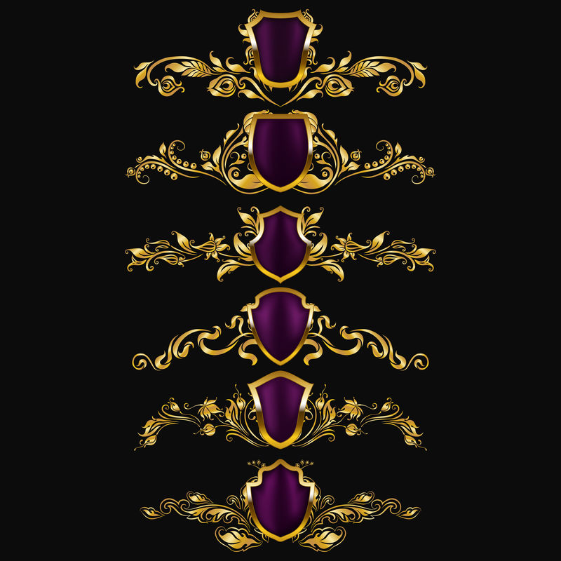 一套矢量花缎饰品。