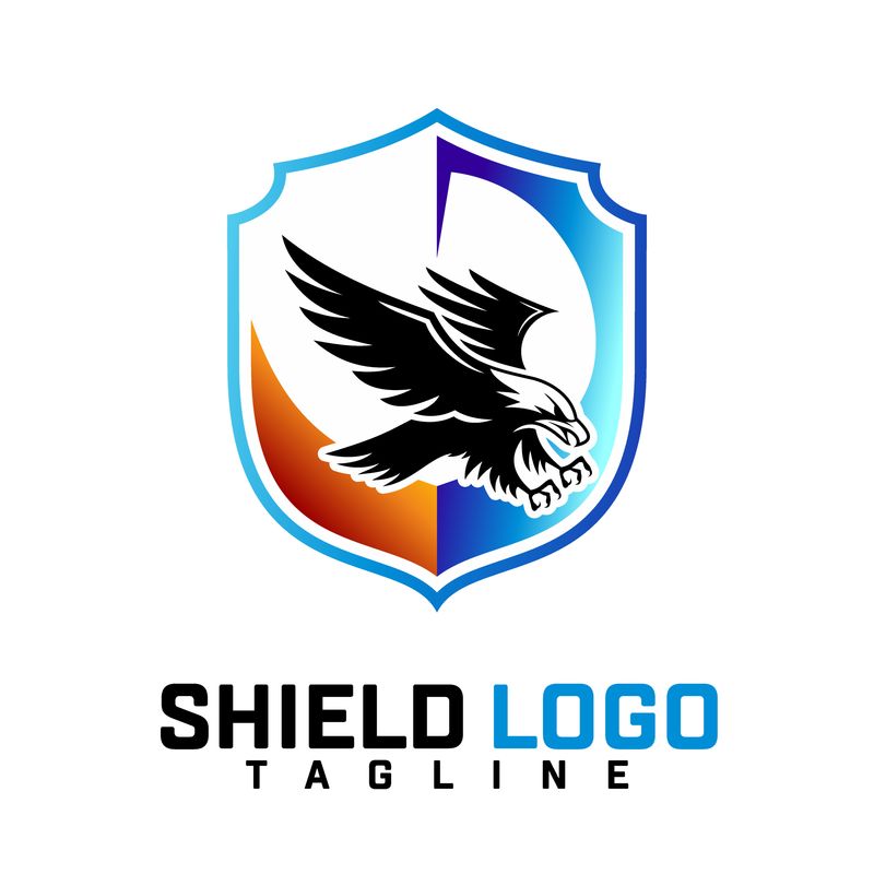 带有矢量文件的阳刚鹰运动或健身标志模板