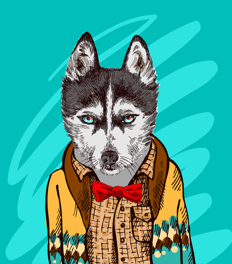 穿针织毛衣的沙士基。