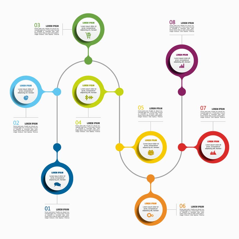 信息图表模板-矢量图-可用于工作流布局、图表、业务步骤选项、横幅、Web设计