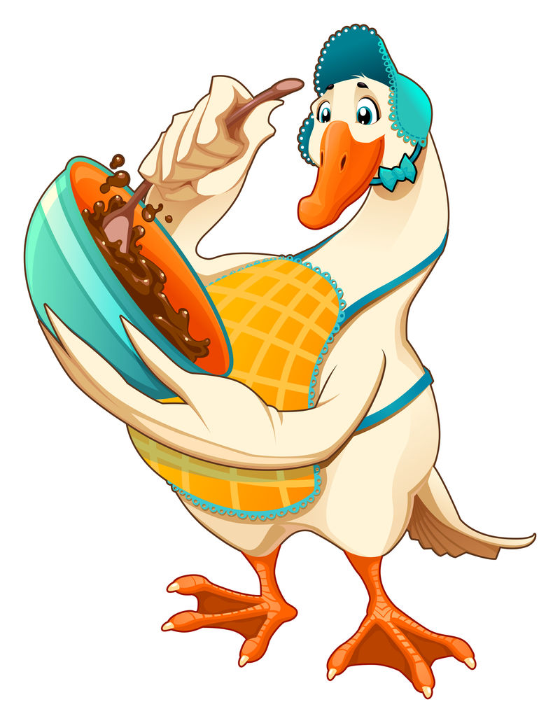 搞笑的鹅在混合巧克力糖