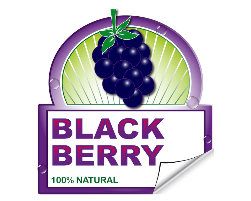 市场黑葡萄抽象标签