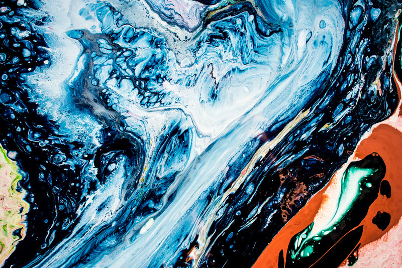 原画的特写镜头-手绘抽象黑暗宇宙垃圾背景-现代未来模板-彩色空间纹理-具有文本或图像空间-艺术品碎片