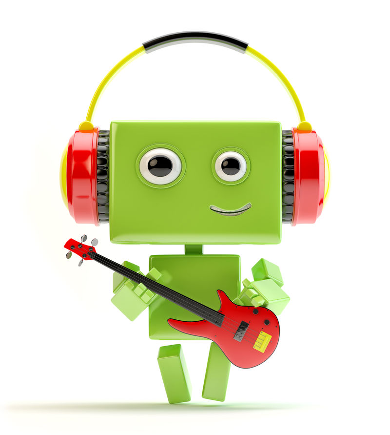 网络玩具吉他手/可爱的安卓-带耳机的时尚吉他