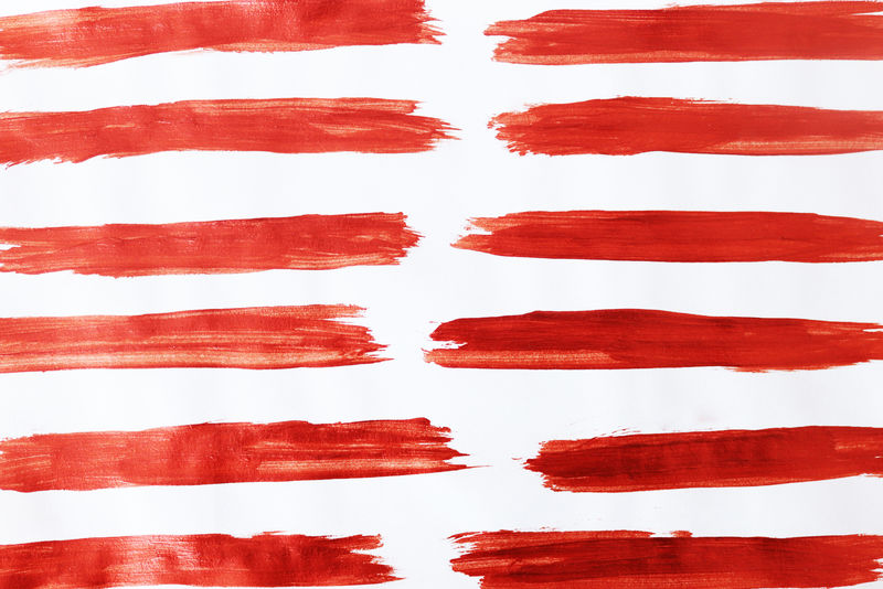 画笔笔画设置为白色背景-红墨水画、污迹背景、土条幅、水彩画设计和肮脏纹理的笔触收藏-创意艺术概念-矢量插图