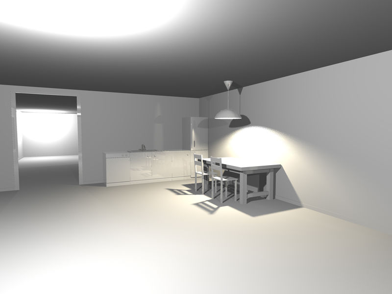 三维白色室内设计