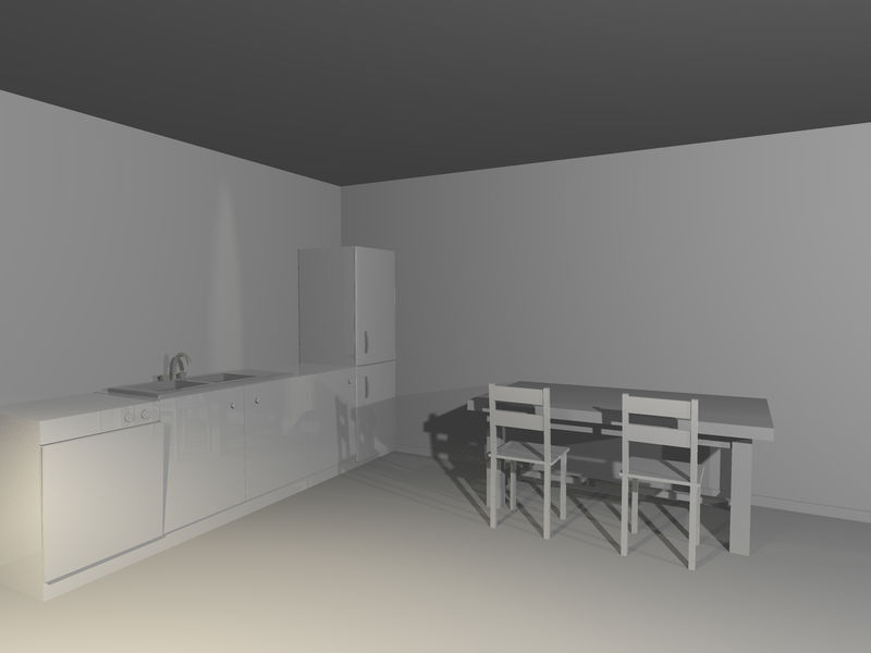 三维白色室内设计