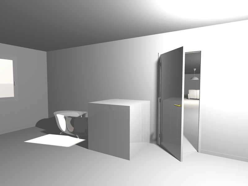 三维白色室内设计