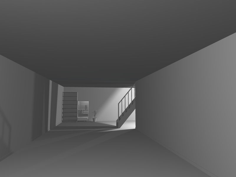 三维白色室内设计