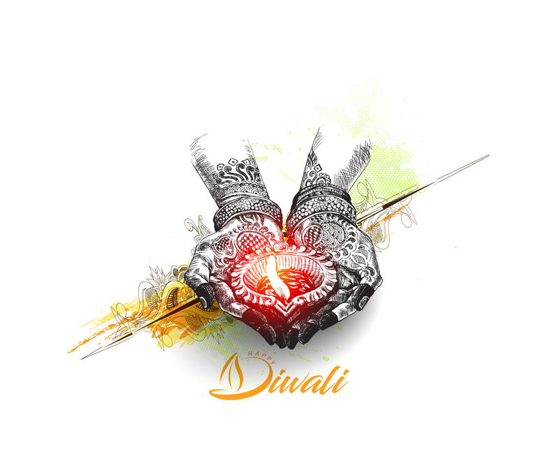 手持印度油灯-迪雅，排灯节