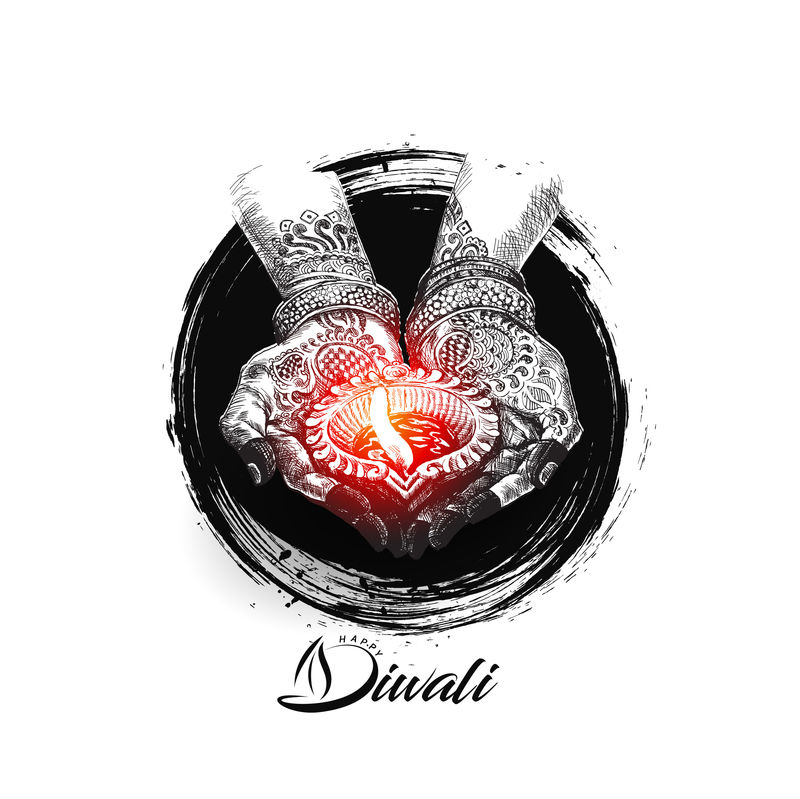 手持印度油灯-迪雅，排灯节