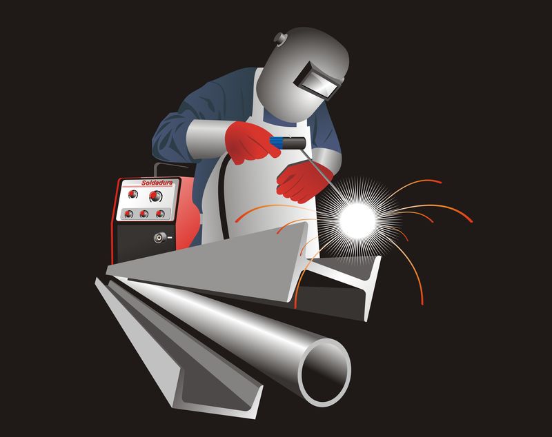 矢量焊工焊接