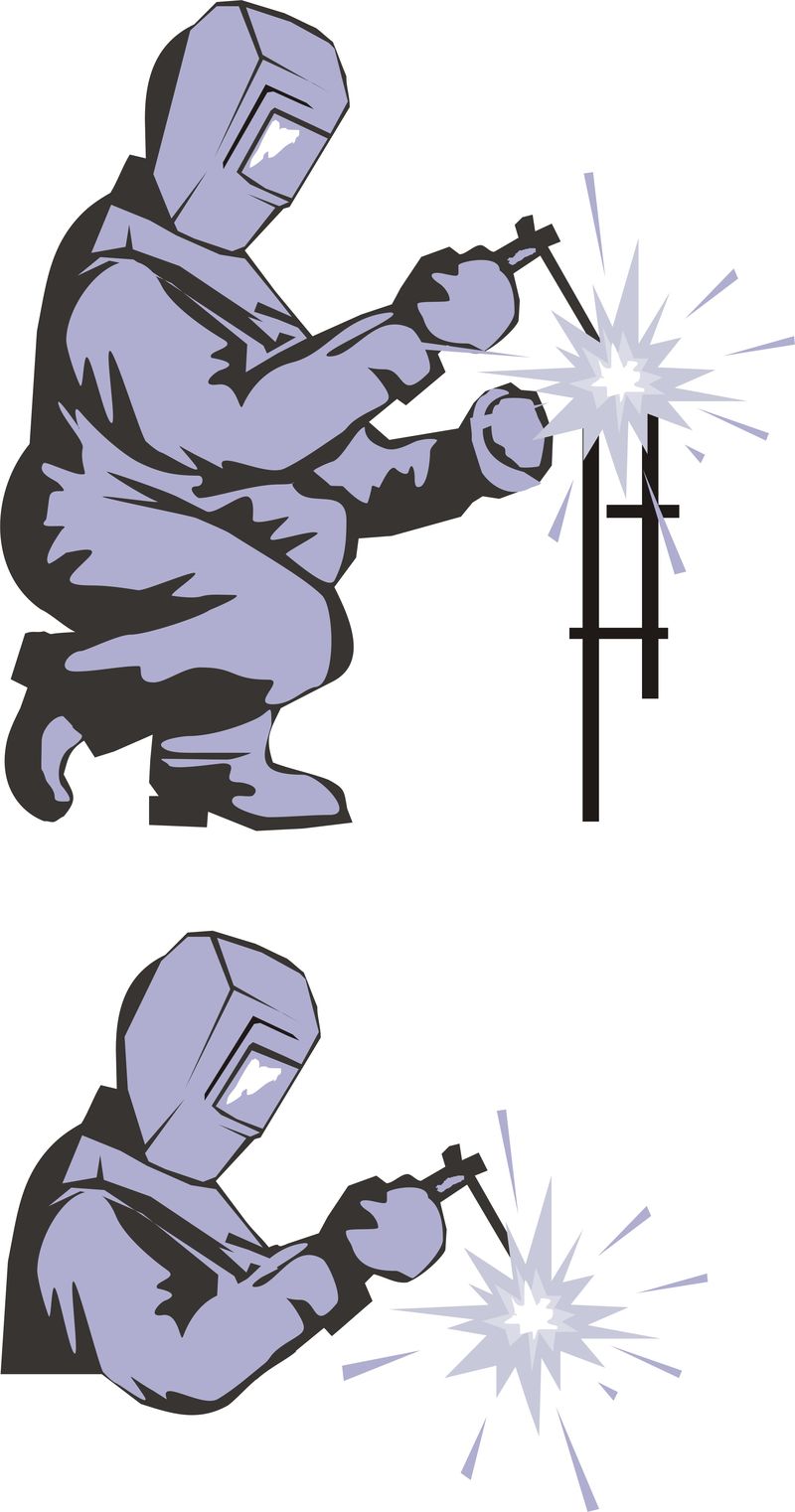 焊工通过焊接夹紧零件