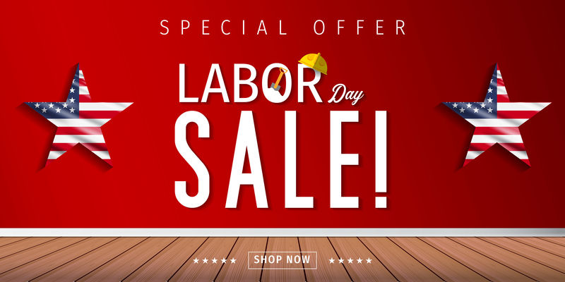 矢量劳动节销售插图设计