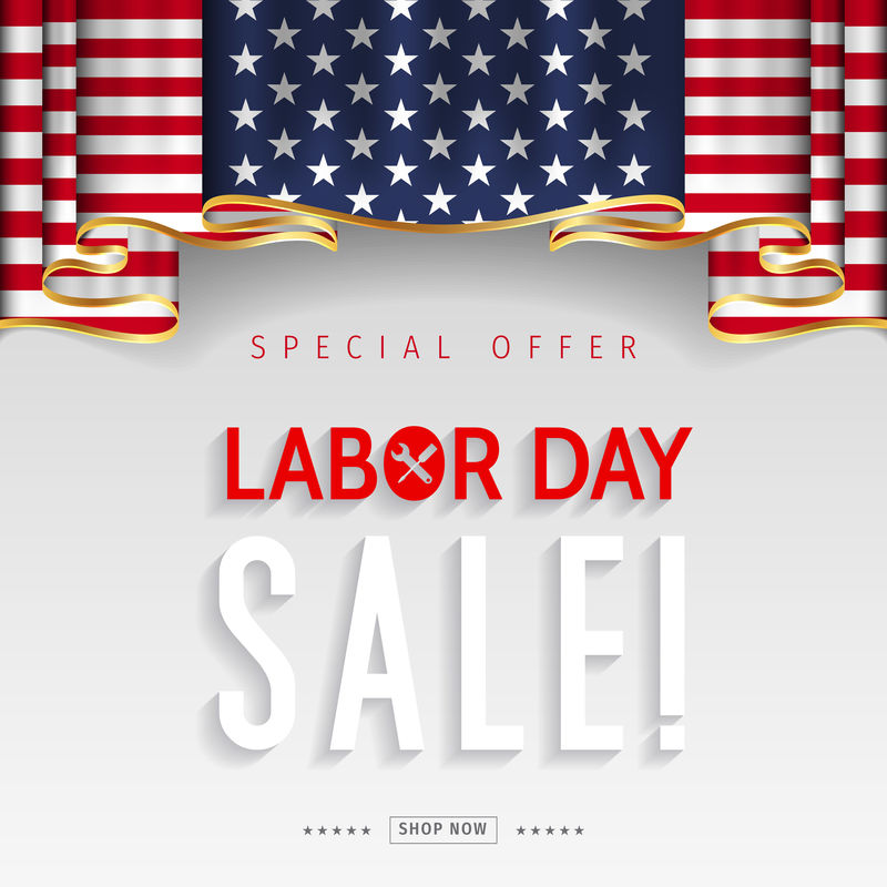 劳动节快乐横幅-美国爱国背景